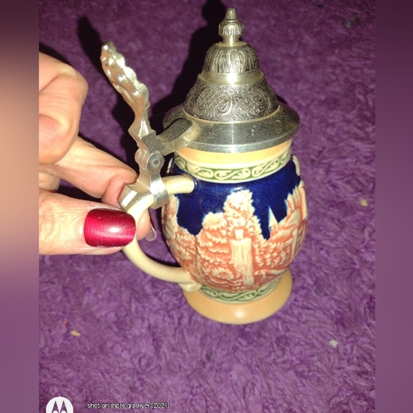 Deutschland Germany Shield Cities Lidded Beer Stein.made in  Deutschland Germany Shield Cities Lidded Beer Stein Made in Germany
